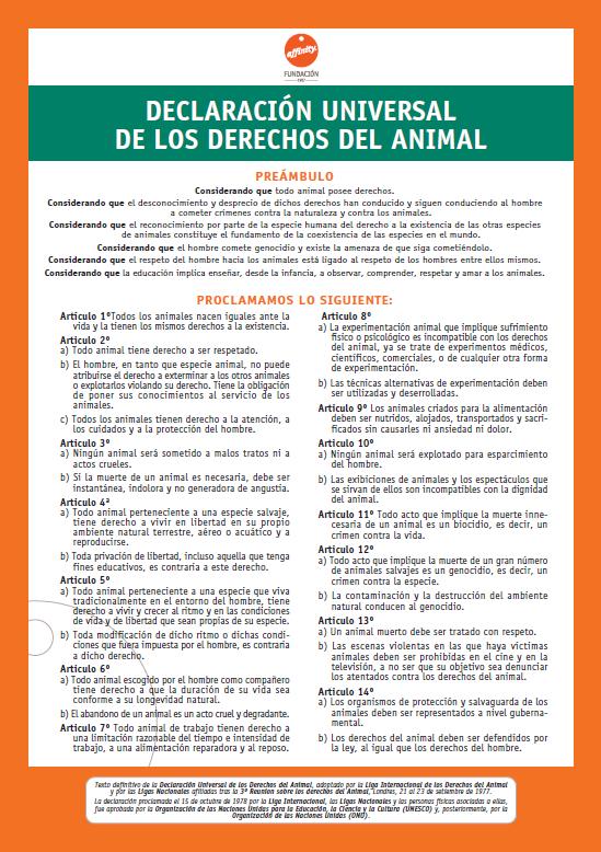 Día Internacional de los derechos de los animales
