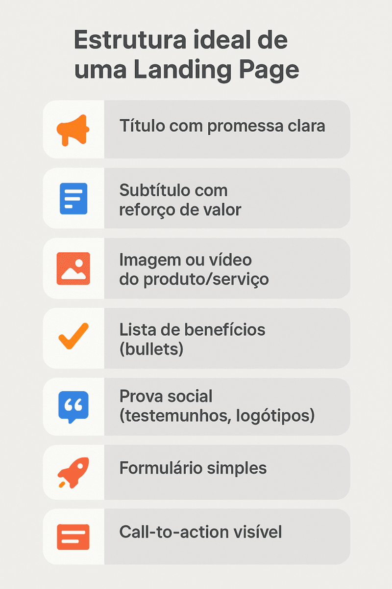 Estrutura ideal Landing Page 2025