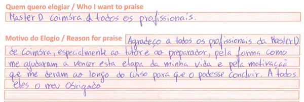 Comentário sobre Master D - Coimbra