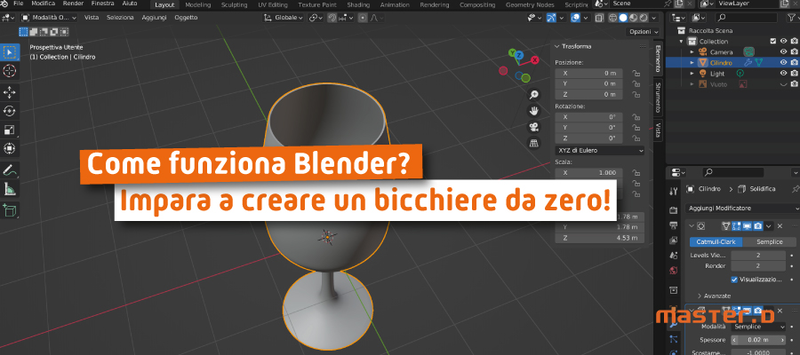 Impara a Creare un Bicchiere su Blender