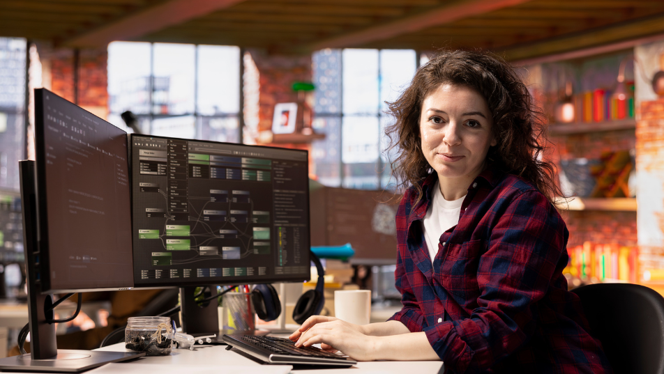 Programmatore Python durante la stesura di un codice