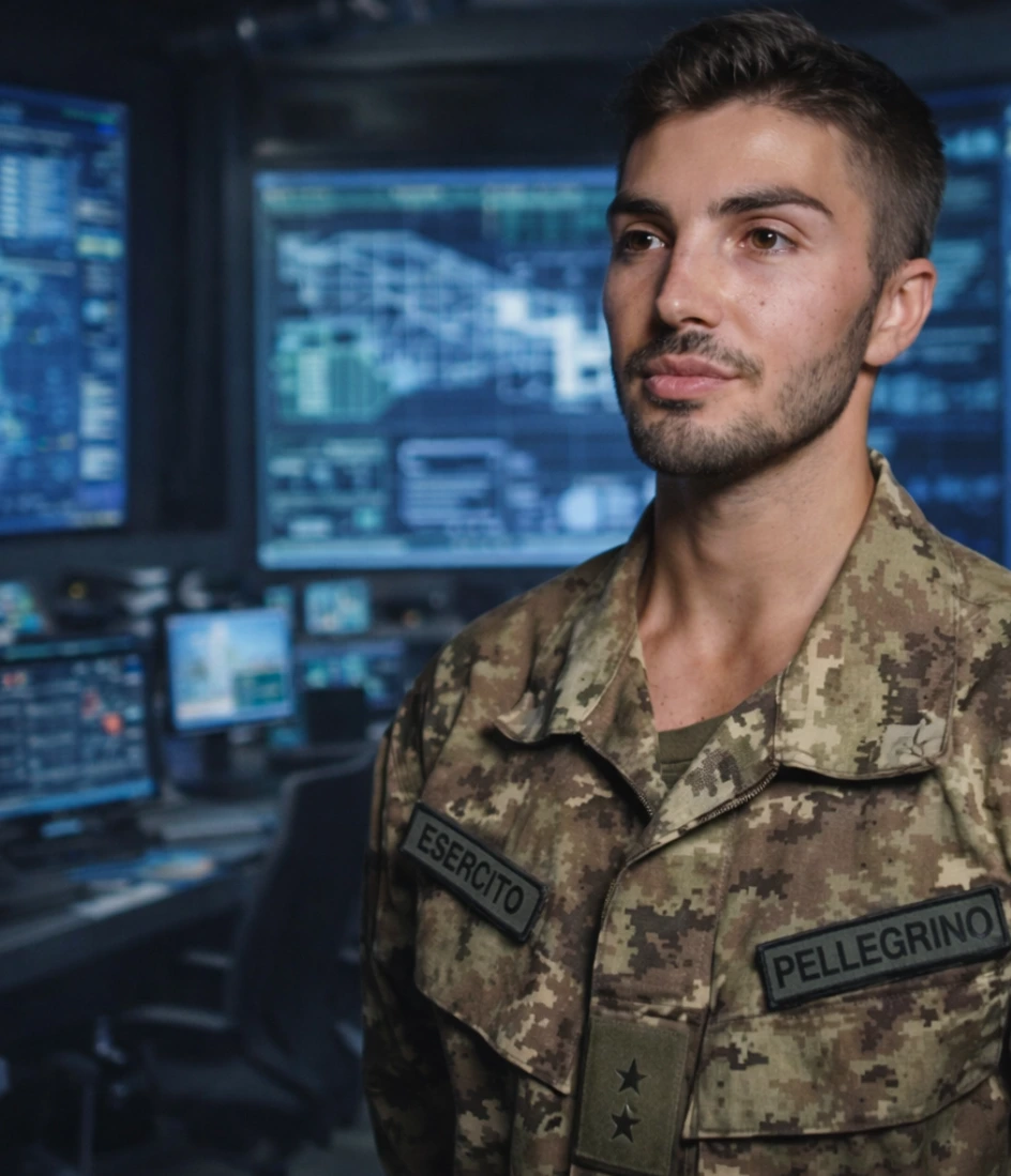 Allievo Ufficiale in Ferma Prefissata dell’Esercito Italiano all’interno di un centro di comando ad 