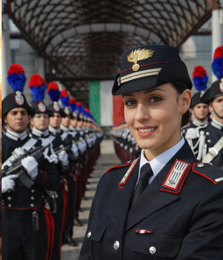 Maresciallo Carabinieri davanti a  carabinieri in parata