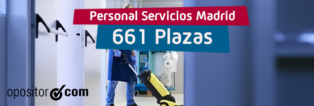 Convocadas 661 plazas de Auxiliar de Servicios en la Comunidad de Madrid