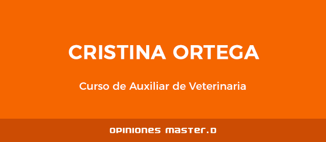 Cristina Ortega, contratada como Auxiliar Veterinaria después de las prácticas