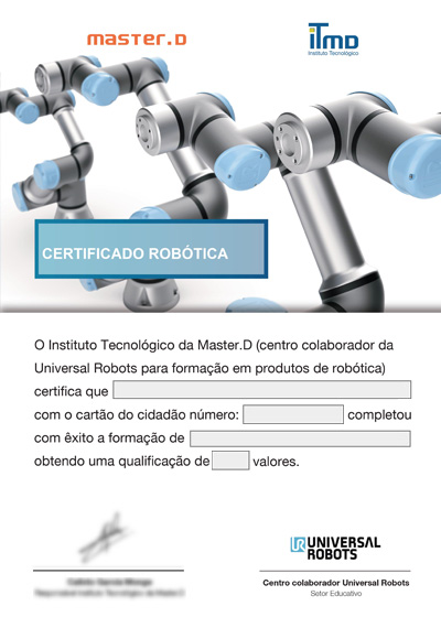 Exemplo Certificado Master D - curso de robotica