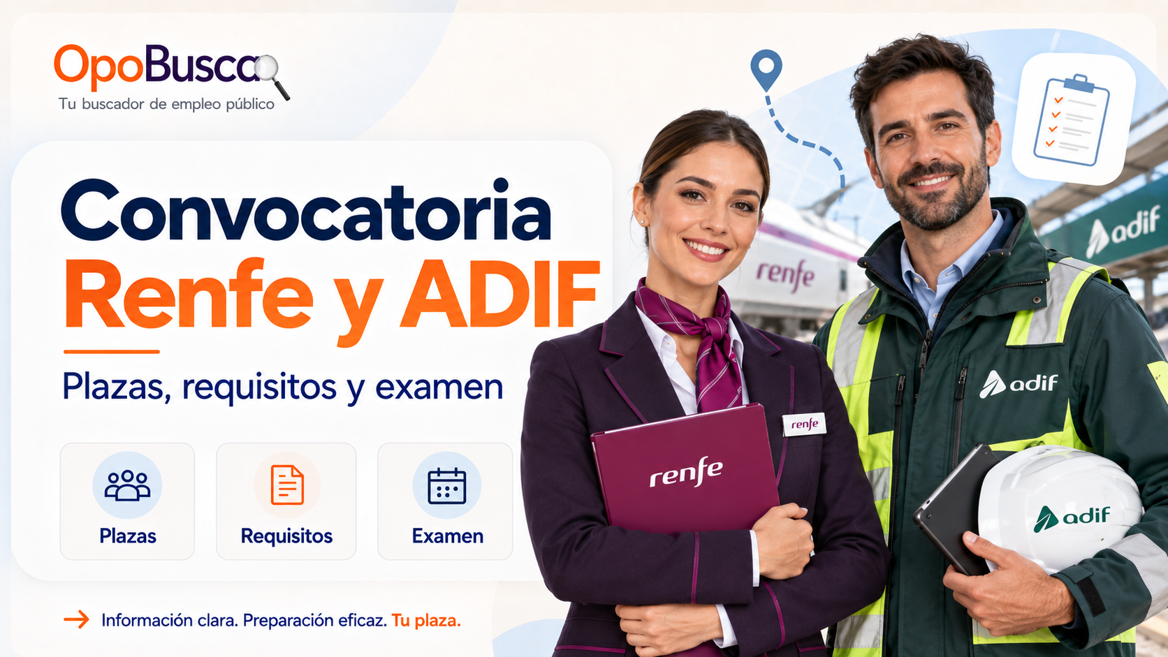 Cabecera de oposiciones Renfe y ADIF