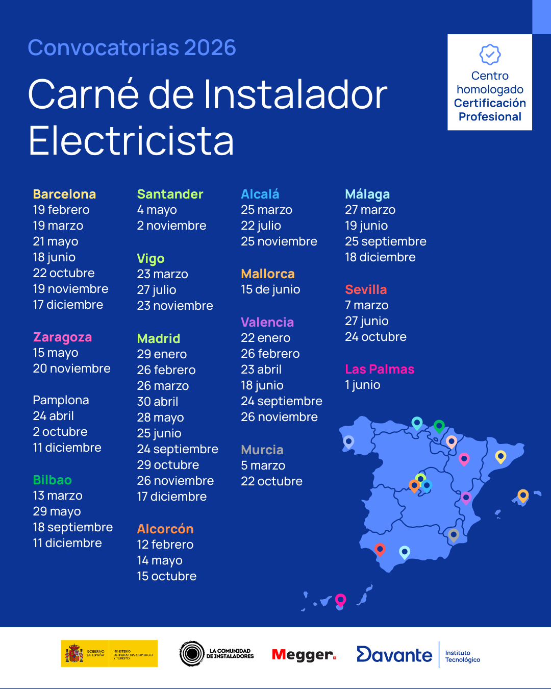 Convocatoria Carnet Electricista 2026