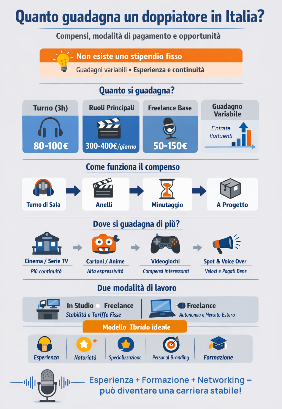 Guadagni doppiatore in Italia