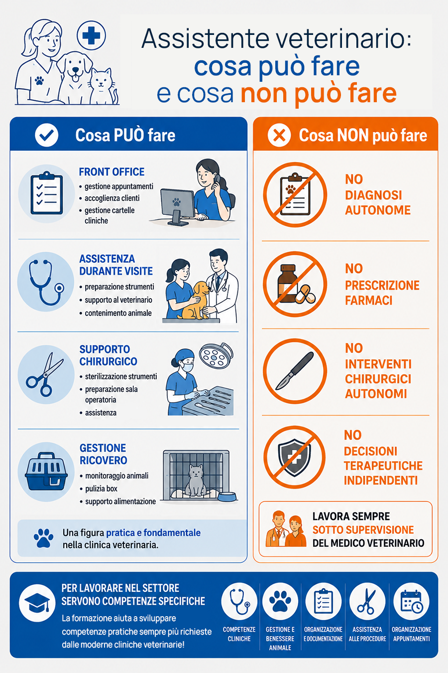 Cosa puo e non puo fare un assistente veterinario