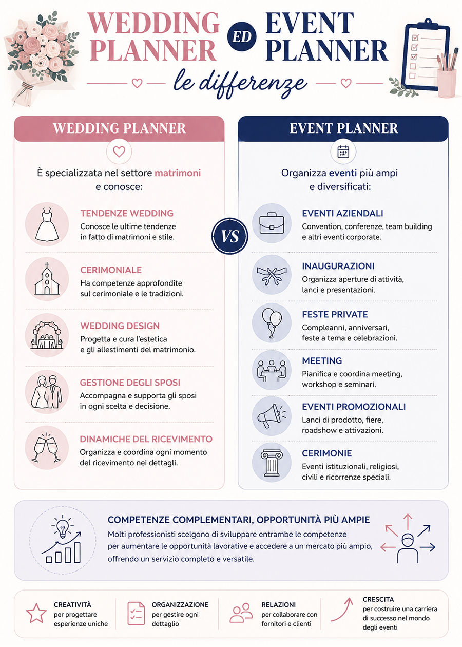 Differenza tra wedding planner e event planner