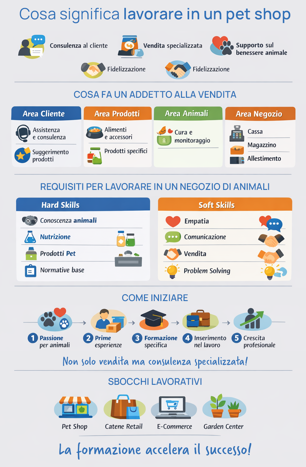 Step per lavorare in un negozio di animali